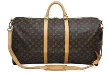 画像をギャラリービューアに読み込む, LOUIS VUITTON ルイヴィトン キーポルバンドリエール60 ボストンバッグ M41412 モノグラム PVC ヌメ革 ブラウン 美品 中古 4b010546