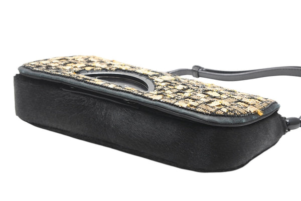 極美品 Christian Dior クリスチャンディオール ワンショルダーバッグ マリスパール ビーズ ゴールド 中古 4b010550