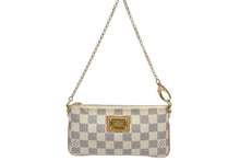 画像をギャラリービューアに読み込む, LOUIS VUITTON ルイヴィトン ポーチ チェーン ワンショルダー N60027 ポシェットミラMM ダミエアズール ベージュ 美品 中古 4b010553