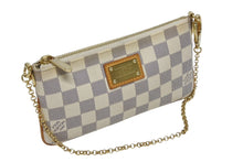 画像をギャラリービューアに読み込む, LOUIS VUITTON ルイヴィトン ポーチ チェーン ワンショルダー N60027 ポシェットミラMM ダミエアズール ベージュ 美品 中古 4b010553