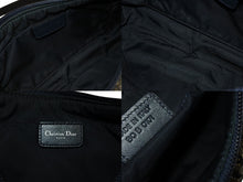 画像をギャラリービューアに読み込む, Christian Dior クリスチャンディオール ハンドバッグ ポーチ トロッター ネイビー コットンキャンバス BO B 0101 シルバー金具 美品 中古 4b010560