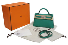 画像をギャラリービューアに読み込む, 新品未使用 エルメス HERMES Z刻印 ミニケリー2 ヴェールジェイド エプソン 外縫 2WAY ショルダーバッグ 中古 4b010563