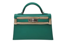 画像をギャラリービューアに読み込む, 新品未使用 エルメス HERMES Z刻印 ミニケリー2 ヴェールジェイド エプソン 外縫 2WAY ショルダーバッグ 中古 4b010563