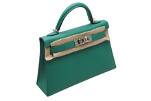 画像をギャラリービューアに読み込む, 新品未使用 エルメス HERMES Z刻印 ミニケリー2 ヴェールジェイド エプソン 外縫 2WAY ショルダーバッグ 中古 4b010563