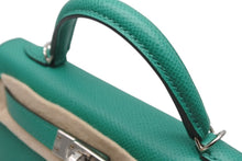 画像をギャラリービューアに読み込む, 新品未使用 エルメス HERMES Z刻印 ミニケリー2 ヴェールジェイド エプソン 外縫 2WAY ショルダーバッグ 中古 4b010563