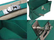 画像をギャラリービューアに読み込む, 新品未使用 エルメス HERMES Z刻印 ミニケリー2 ヴェールジェイド エプソン 外縫 2WAY ショルダーバッグ 中古 4b010563