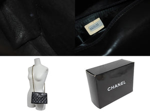 極美品 CHANEL シャネル Sフラップ Sチェーンショルダーバッグ A2000 1番台 ココマーク ラムスキン ブラック ゴールド金具 中古 4b010569