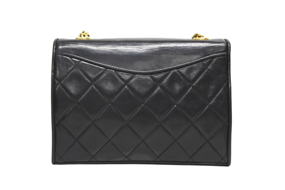極美品 CHANEL シャネル Sフラップ Sチェーンショルダーバッグ A2000 1番台 ココマーク ラムスキン ブラック ゴールド金具 中古 4b010569