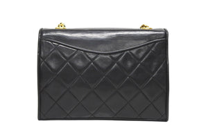 極美品 CHANEL シャネル Sフラップ Sチェーンショルダーバッグ A2000 1番台 ココマーク ラムスキン ブラック ゴールド金具 中古 4b010569