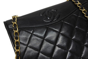 極美品 CHANEL シャネル Sフラップ Sチェーンショルダーバッグ A2000 1番台 ココマーク ラムスキン ブラック ゴールド金具 中古 4b010569