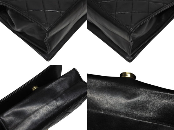 極美品 CHANEL シャネル Sフラップ Sチェーンショルダーバッグ A2000 1番台 ココマーク ラムスキン ブラック ゴールド金具 中古 4b010569
