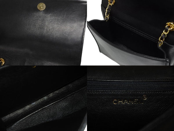 極美品 CHANEL シャネル Sフラップ Sチェーンショルダーバッグ A2000 1番台 ココマーク ラムスキン ブラック ゴールド金具 中古 4b010569