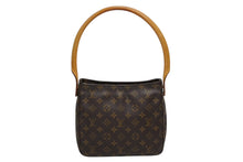 画像をギャラリービューアに読み込む, LOUIS VUITTON ルイヴィトン モノグラム ルーピングMM ワンショルダーバッグ M51146 PVC ヌメ革 ブラウン ゴールド金具 美品 中古 4b010571