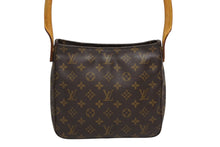 画像をギャラリービューアに読み込む, LOUIS VUITTON ルイヴィトン モノグラム ルーピングMM ワンショルダーバッグ M51146 PVC ヌメ革 ブラウン ゴールド金具 美品 中古 4b010571