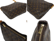 画像をギャラリービューアに読み込む, LOUIS VUITTON ルイヴィトン モノグラム ルーピングMM ワンショルダーバッグ M51146 PVC ヌメ革 ブラウン ゴールド金具 美品 中古 4b010571