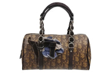 画像をギャラリービューアに読み込む, 極美品 CHRISTIAN DIOR クリスチャンディオール ロマンティック ハンドバッグ トロッター オブリーク ブラウン ブルー 中古 4b010576