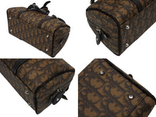 画像をギャラリービューアに読み込む, 極美品 CHRISTIAN DIOR クリスチャンディオール ロマンティック ハンドバッグ トロッター オブリーク ブラウン ブルー 中古 4b010576