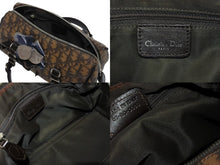 画像をギャラリービューアに読み込む, 極美品 CHRISTIAN DIOR クリスチャンディオール ロマンティック ハンドバッグ トロッター オブリーク ブラウン ブルー 中古 4b010576