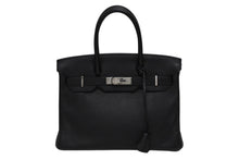 画像をギャラリービューアに読み込む, 極美品 HERMES エルメス バーキン30 ハンドバッグ トゴ ブラック シルバー金具 ◻︎O刻印 中古 4b010580