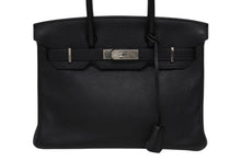 画像をギャラリービューアに読み込む, 極美品 HERMES エルメス バーキン30 ハンドバッグ トゴ ブラック シルバー金具 ◻︎O刻印 中古 4b010580