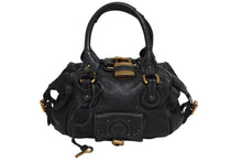 画像をギャラリービューアに読み込む, Chloe クロエ ハンドバッグ パディントン ワンショルダーバッグ ブラック レザー B19FG0 ゴールド金具 美品 中古 4b010584