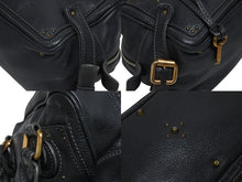 画像をギャラリービューアに読み込む, Chloe クロエ ハンドバッグ パディントン ワンショルダーバッグ ダークグレー レザー B19FG0 ゴールド金具 美品 中古 4b010585