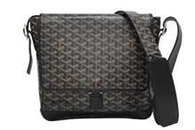 画像をギャラリービューアに読み込む, GOYARD ゴヤール グランブルー メッセンジャーバッグ GOS020072 ブラック PVC レザー シルバー金具 良品 中古 4b010587