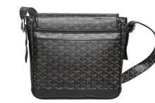 画像をギャラリービューアに読み込む, GOYARD ゴヤール グランブルー メッセンジャーバッグ GOS020072 ブラック PVC レザー シルバー金具 良品 中古 4b010587