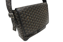 画像をギャラリービューアに読み込む, GOYARD ゴヤール グランブルー メッセンジャーバッグ GOS020072 ブラック PVC レザー シルバー金具 良品 中古 4b010587