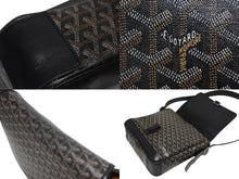 画像をギャラリービューアに読み込む, GOYARD ゴヤール グランブルー メッセンジャーバッグ GOS020072 ブラック PVC レザー シルバー金具 良品 中古 4b010587