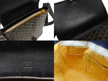 画像をギャラリービューアに読み込む, GOYARD ゴヤール グランブルー メッセンジャーバッグ GOS020072 ブラック PVC レザー シルバー金具 良品 中古 4b010587