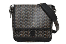 画像をギャラリービューアに読み込む, 極美品 GOYARD ゴヤール グランブルーMM ショルダーバッグ VIT020131 ブラック PVC レザー シルバー金具 中古 4b010588