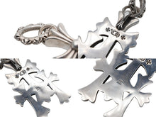 画像をギャラリービューアに読み込む, 極美品 CHROME HEARTS クロムハーツ トリプルクロス 3CH CRSラージ 3CH クロス シルバーペンダントトップ シルバー 925 149.3g 中古 4a002561