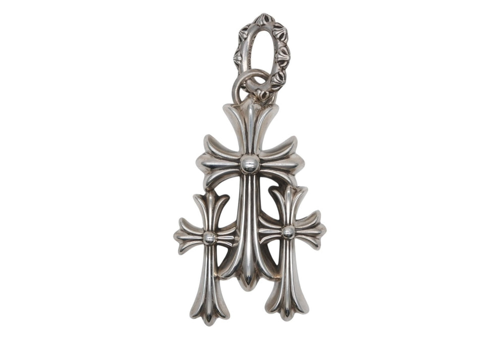 極美品 CHROME HEARTS クロムハーツ トリプルクロス 3CH CRSラージ 3CH クロス シルバーペンダントトップ シルバー 925 149.3g 中古 4a002561