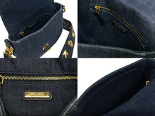 画像をギャラリービューアに読み込む, 極美品 MIUMIU ミュウミュウ マテラッセ ショルダーバッグ 5BH085 デニム レザー ギャザー インディゴブルー ゴールド金具 中古 4b010595