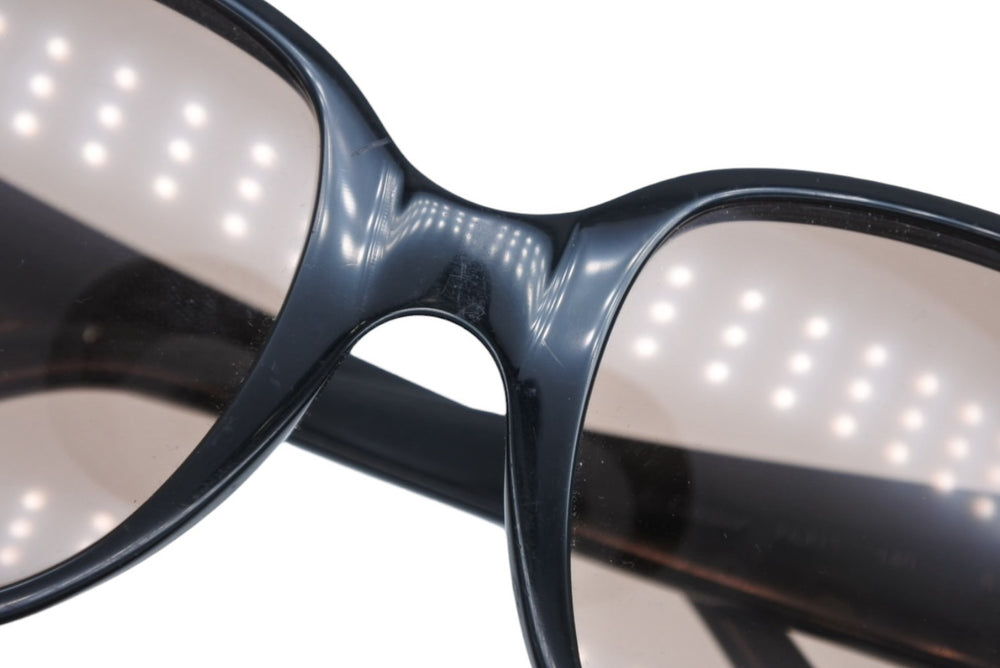 Very Good Condition CARTIER Sunglasses Logo One Point 4809644 Orange Black Plastic Used 4b010599