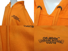 画像をギャラリービューアに読み込む, CHROME HEARTS × OFF-WHITE クロムハーツ × オフホワイト 18SS スクロールロゴ プルオーバーフーディー オレンジ サイズXXL 美品 中古 4b010604