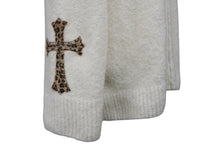 画像をギャラリービューアに読み込む, 新品同様 CHROME HEARTS クロムハーツ ニット セーター ラージクロス ハラコ クロスパッチ レオパード アイボリー 中古 4b010628