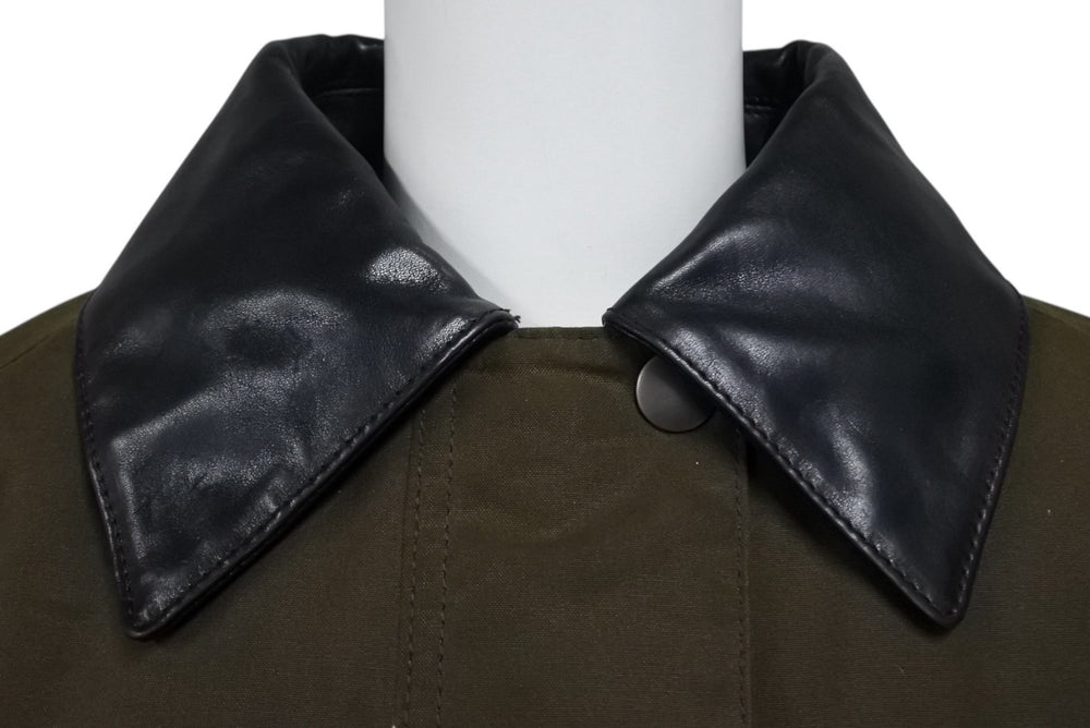 MIU MIU waxed canvas blouson jacket ML1104 waxed canvas blouson jacket size 36 khaki good condition used 010687