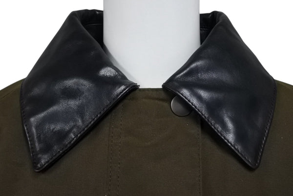 MIU MIU ミュウミュウ waxed canvas blouson jacket ML1104 ワックス加工 キャンバス ブルゾン ジャケット サイズ 36 カーキ 美品 中古 010687