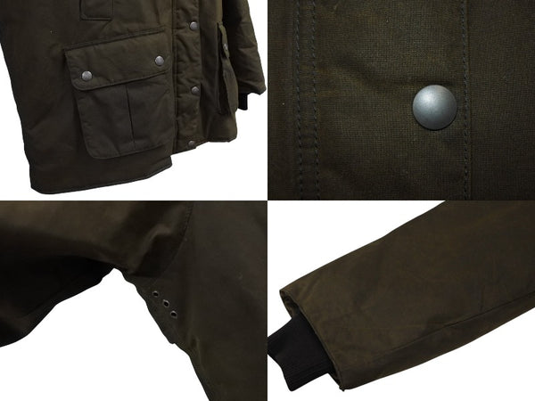 MIU MIU ミュウミュウ waxed canvas blouson jacket ML1104 ワックス加工 キャンバス ブルゾン ジャケット サイズ 36 カーキ 美品 中古 010687