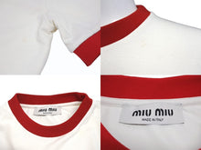 Load image into Gallery viewer, 極美品 MIUMIU Club ミュウミュウクラブ テニスラケットTシャツ 半袖Tシャツ ホワイト レッド ブラック サイズS 中古 4b010688