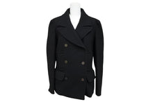 Load image into Gallery viewer, 極美品 CHANEL シャネル ツイードピーコート ジャケット P18440V10526 ウール ナイロン ブラック アンティークゴールド金具 サイズ38 中古 4b010692