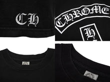 Load image into Gallery viewer, CHROME HEARTS クロムハーツ プリント 半袖Tシャツ BSフレア ロゴ ティーバー コットン ブラック ホワイト サイズM 美品 中古 4b010696