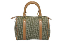 Load image into Gallery viewer, Christian Dior クリスチャンディオール トロッター ハンドバッグ グリーン PZ0601 ロゴ ミニボストン ゴールド金具 良品 中古 4b010710