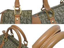 Load image into Gallery viewer, Christian Dior クリスチャンディオール トロッター ハンドバッグ グリーン PZ0601 ロゴ ミニボストン ゴールド金具 良品 中古 4b010710