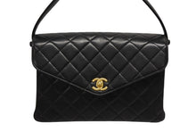 画像をギャラリービューアに読み込む, CHANEL シャネル マトラッセ 25 チェーンショルダーバッグ ダイアナ ラムスキン 4番台 ブラック ゴールド金具 美品 中古 4b010712