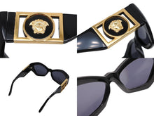 Load image into Gallery viewer, 極美品 VERSACE ヴェルサーチ キャットアイ サングラス メドゥーサロゴ MOD.421 ブラック プラスチック 中古 4b010737