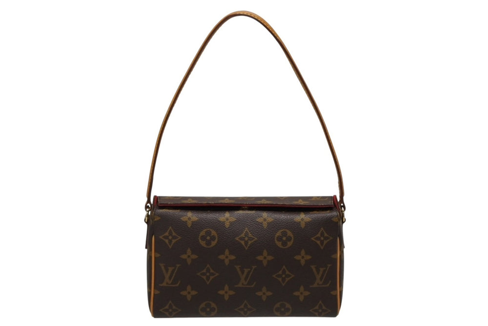 極美品 LOUIS VUITTON ルイヴィトン レシタル ハンドバッグ M51900 モノグラムキャンバス ヌメ革 ブラウン ゴールド金具 中古 4b010745