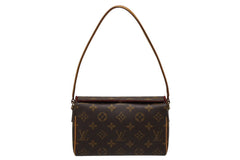 極美品 LOUIS VUITTON ルイヴィトン レシタル ハンドバッグ M51900 モノグラムキャンバス ヌメ革 ブラウン ゴールド金具 中古 4b010745